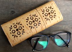 Glasses Case, Hand carved wooden Portable Rectangular Box