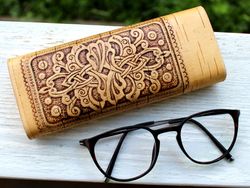 Glasses Case, Hand carved wood Eyeglass holder