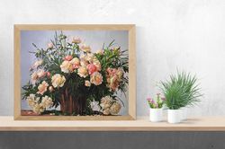 Stunning Acrylic White Peonies Painting For Home decor