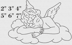 Sleeping angel embroidery design