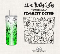 shamrock Burst tumbler template / 20 Oz Hobby lobby Tumbler Wrap / Seamless design - HL13