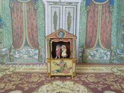 Puppet show. Paper theater. Dollhouse miniature
