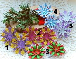 Christmas snap hair clips snowflakes. Hair ornament. Christmas hair clips and ties. Christmas kids hair accessories