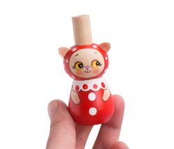 Wooden whistle cute cat Kids wind instrument Speech therapy game Breathing exercises Penny-trumpet kitten