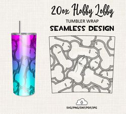 Peen Burst tumbler template / 20 Oz Hobby lobby Tumbler Wrap / Seamless design - HL45