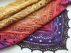 Triangle crochet women scarf, hand crochet lace shawl, gradient shawl