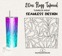 Floral Burst tumbler template / 20 Oz HOGG Tatered Tumbler Wrap / Seamless design - HT30