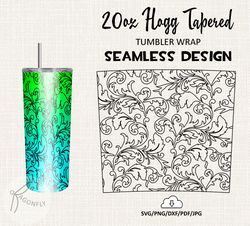 floral burst tumbler template / 20 oz hogg tatered tumbler wrap / seamless design - ht5