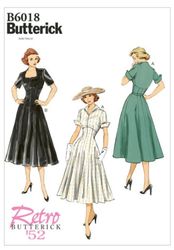 PDF Sewing Patterns Buttrick 6018 Misses' Fit and Flare Dresses Size 6-8-10-12-14