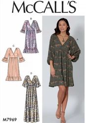 PDF Sewing Patterns Mc Calls 7969 Misses' Dresses Size XS-S-M-L-XL-XXL