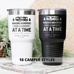 Personalized camping tumbler Making memories one campsite at a time RV gifts RV decor Camp decor Camping gift for couple