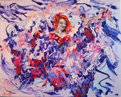Girl Love Dance Abstraction Painting Original Art Canvas Artist Svinar Oksana