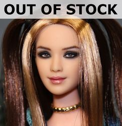 Custom smoky eyed Barbie BMR1959 doll head repaint OOAK