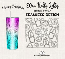Christmas Burst tumbler template / 20 Oz Hobby lobby Tumbler Wrap / Seamless design - HL01