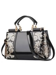 Womens Floral Embroidered Top Handle Bag