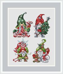 Gnomes and Christmas Cross Stitch Pattern Winter Cross Stitch Pattern Snowflakes Cross Stitch Pattern Christmas Decor