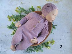 Newborn set for newborn,  outfit for photos, knit newborn, baby props for photography newborn photoshoot knit outfit