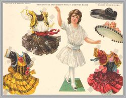 Digital - Vintage Paper Doll - Paper Doll National Spanish Dance - PDF