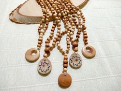 Handmade Bahai Prayer Beads 95, juniper wood Baha'i Praying Beads, Baha'i Jewelry, Baha'i Prayer Necklace, baha'i gifts