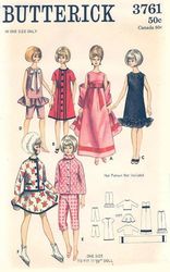 Barbie Vintage Sewing Pattern PDF Fashion Dolls size 11 1/2 inches Butterick 3761