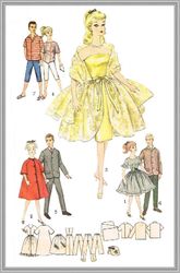 Digital - Vintage Barbie and Ken Sewing Pattern - Wardrobe Clothes for Dolls 11-1/2" - 12" - Vintage 1960s - PDF