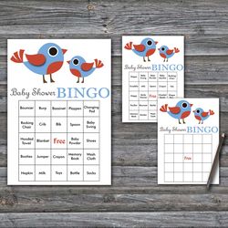 60 Little Bird Baby Shower Bingo Cards,Little Bird Baby Shower Bingo Games,Printable Baby Shower Bingo Cards-356
