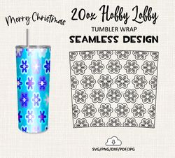 Christmas snowflakes Burst tumbler template / 20 Oz Hobby lobby Tumbler Wrap / Seamless design - HL05