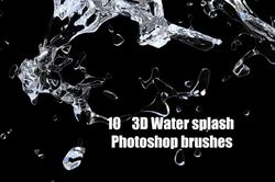 3D Water splash Photoshop brushes