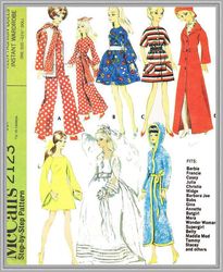 Digital - Vintage Barbie Sewing Pattern - Wardrobe Clothes for Dolls 11-1/2" - Vintage 1960s - PDF