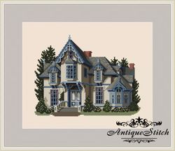 101 Moss Cottage Victorian House Vintage Cross Stitch Pattern PDF Victorians Across America Compatible Pattern Keeper