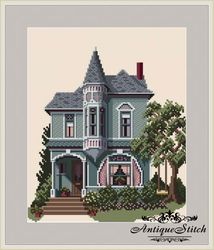 103 Olive Street Victorian House Vintage Cross Stitch Pattern PDF Victorians Across America Compatible Pattern Keeper