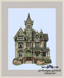 113 Carson Mansion Victorian House Vintage Cross Stitch Pattern PDF Victorians Across America Compatible Pattern Keeper