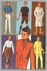 Digital - Vintage Ken Sewing Pattern - Wardrobe Clothes for Dolls 12" - Vintage 1960s - PDF