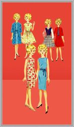 Digital - Vintage Dolls 12" Sewing Pattern - Wardrobe Clothes for Dolls 12" - Vintage 1960s - PDF