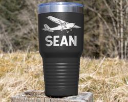 Personalized airplane tumbler Aviation gifts Pilot gift Airline pilot mug Flight school Flying tumbler Plane lover mug