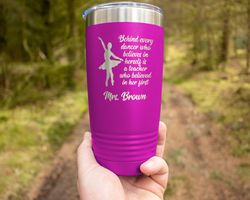 Personalized dance teacher mug Behind every dancer who believes in herself there is a teacher who believed in her first