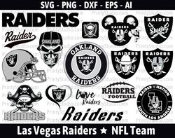 Raiders SVG Cut Files, Las Vegas Raiders Logo, Raiders Clipart Bundle, NFL Football Team, SVG & PNG, Cricut / Silhouette
