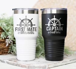 Personalized boat Captain First mate tumblers Boat gift Boat accessories tumbler Boating gifts Nautical gifts