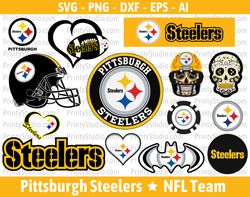 Steelers SVG Cut Files, Pittsburgh Steelers Logo, Steelers Clipart Bundle, NFL Football Team, SVG & PNG, Cricut