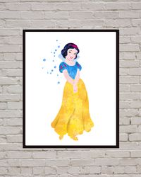 Snow White and the Seven Dwarfs Disney Art Print Digital Files decor nursery room watercolor