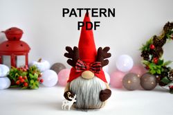 PATTERN   Christmas gnome deer  DIY