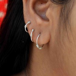 925 Sterling Silver Hoop Earrings, Huggie Earrings, Helix Earrings, Climber Earrings