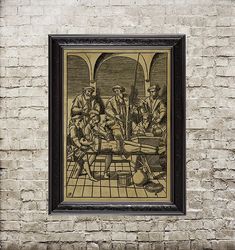 the tortures of the medieval inquisition. dark style wall decoration. print on canvas, handmade paper, plywood. 750.