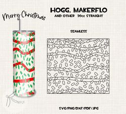 20 Oz HOGG Tumbler Wrap / Christmas Tree Cakes Burst tumbler template / Seamless design - 08