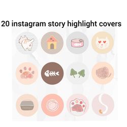 20 cat instagram icons. Pets social media icons