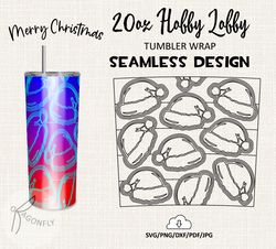 20 oz hobby lobby tumbler wrap / santa claus hat burst tumbler template / seamless design - hl-06