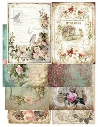 Shabby Chic, "Roses and Notes" Junk journal Kit, scrapbook