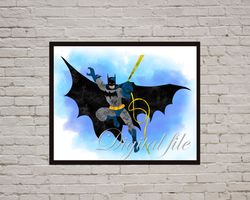 Batman DC Superheroes Art Print Digital Files decor nursery room watercolor