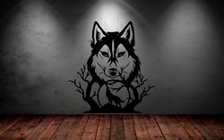 Wolf Sticker On The Background Of The Moon Wild Animal Wall Sticker Vinyl Decal Mural Art Decor