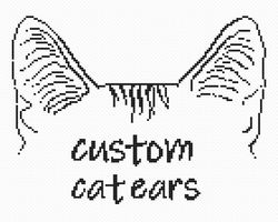 Custom Dog or Cat Ear Outline with Name Cross stitch pattern PDF Digital Download
